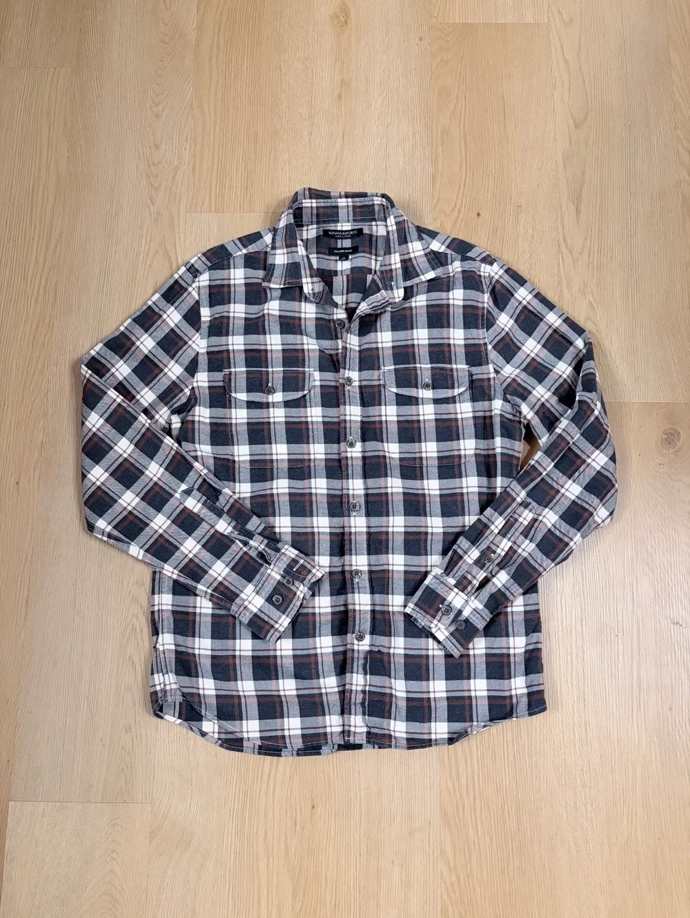 Banana Republic Luxe Flannel Plaid Shirt Men’s Medium